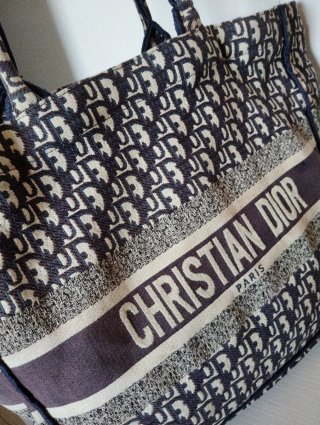 Borsa Christian Dior tote book blu oblique bag
