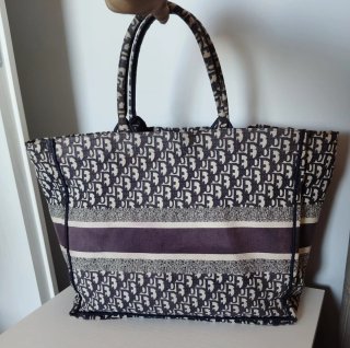 Borsa Christian Dior tote book blu oblique bag