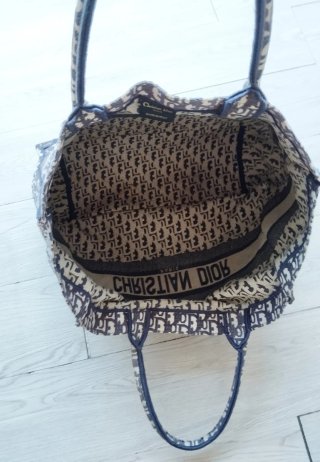 Borsa Christian Dior tote book blu oblique bag