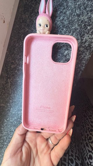 Funda iPhone Rosa con Adorno Conejo