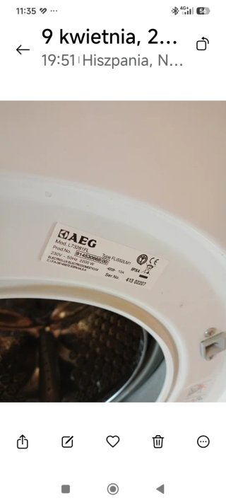 Puerta Lavadora AEG (Cristal y Marco)