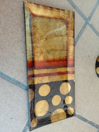 Conjunto Jarron y Bandeja Decorativa