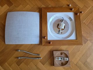 Lámpara de techo madera y cristal