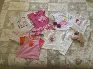 Set neonata 6-9 mesi t-shirt pantaloni vestito