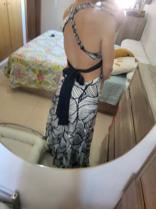 Vestido largo Josh & Jazz flores azul y blanco