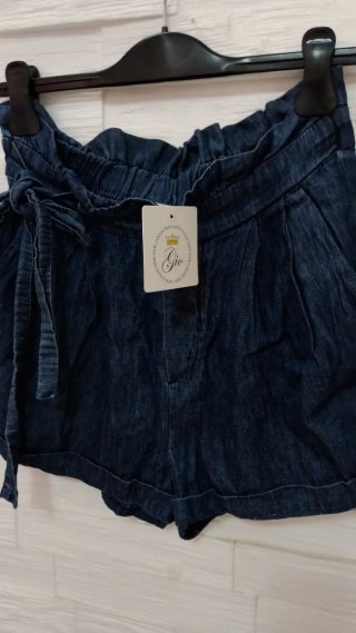 Pantaloncini jeans donna vita alta L