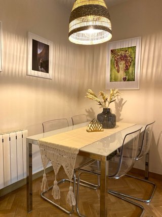 Mesa comedor cristal y 4 sillas