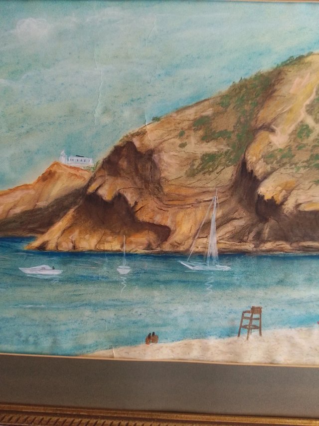 Acuarela pintada a mano: Paisaje Marino