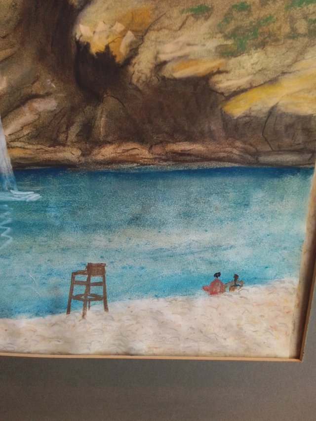 Acuarela pintada a mano: Paisaje Marino