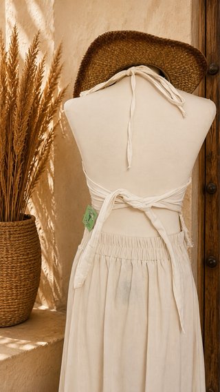 Top étnico beige y marrón