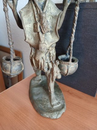 Figura Africana Bronce Hombre Carga