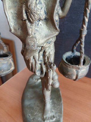 Figura Africana Bronce Hombre Carga