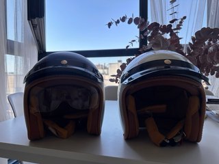 Casco Moto estilo Jet blanco y Negro tallas M
