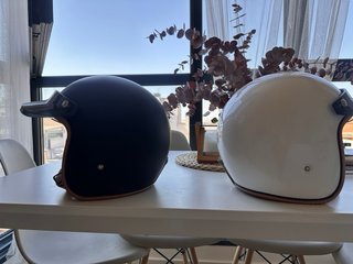 Casco Moto estilo Jet blanco y Negro tallas M