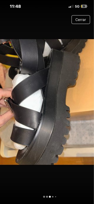Sandalias Bosanova Negras Hebilla Plataforma
