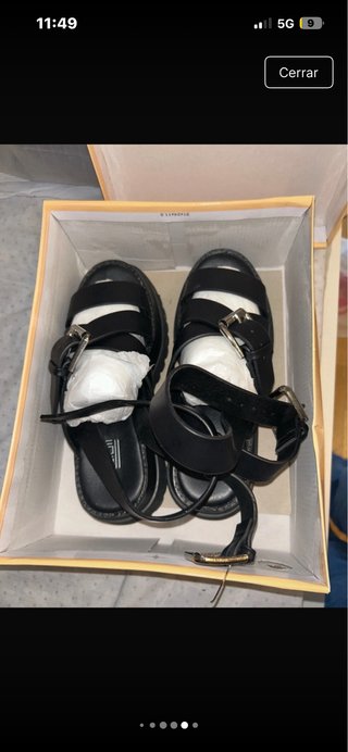 Sandalias Bosanova Negras Hebilla Plataforma