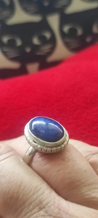 Anillo Plata Ley y Lapislázuli Natural