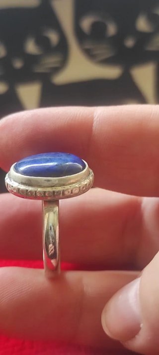 Anillo Plata Ley y Lapislázuli Natural