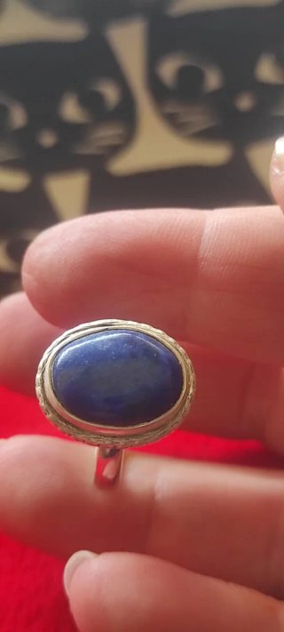 Anillo Plata Ley y Lapislázuli Natural