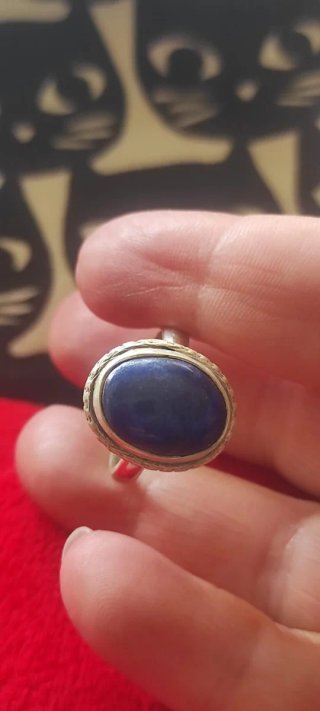 Anillo Plata Ley y Lapislázuli Natural