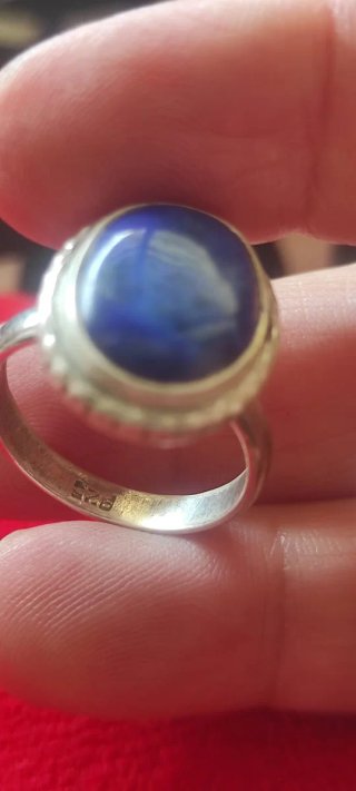 Anillo Plata Ley y Lapislázuli Natural