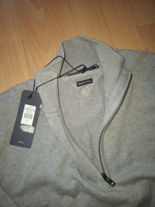Jersey Tommy Hilfiger Hombre Gris Media Cremallera
