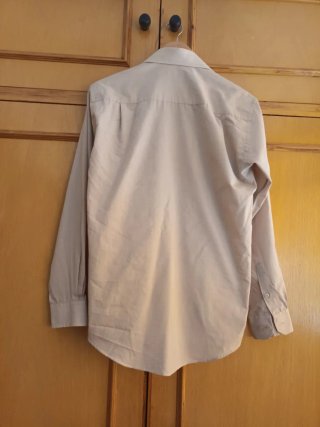 Camisa manga larga hombre beige