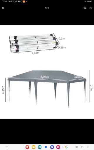 Carpa Plegable 6x3 Azul