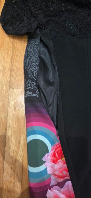 Vestido Desigual Talla xxl Negro Multicolor