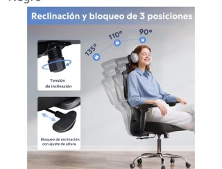 Silla de Oficina Ergonómica DEVAISI Negra