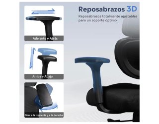 Silla de Oficina Ergonómica DEVAISI Negra