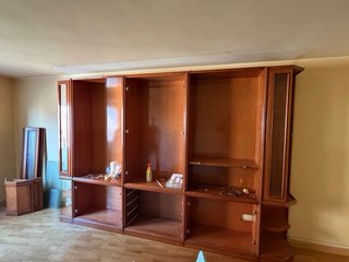 Mueble modular clásico madera y cristal