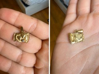 Colgante Oro 18K Corazones Circonita