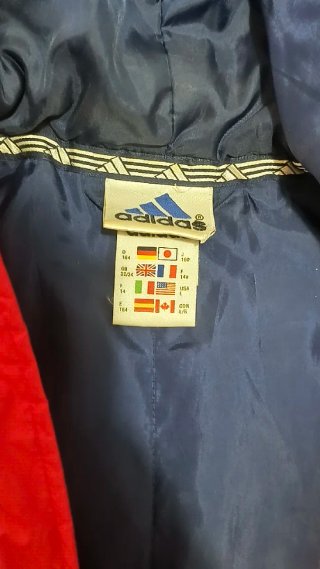 Giubbotto Adidas vintage 90s y2k retro blu e rosso