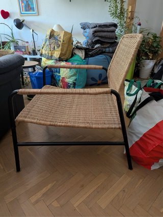 Silla Ikea Mimbre y Metal
