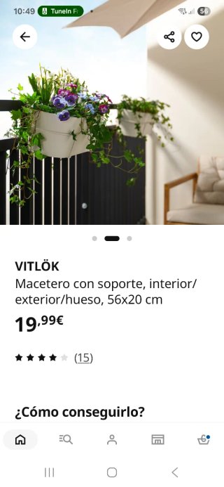 Fioriere in metallo Ikea Celeste (2 pz)