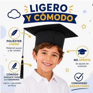 Birrete Graduación Niños Pack 2 Unidades