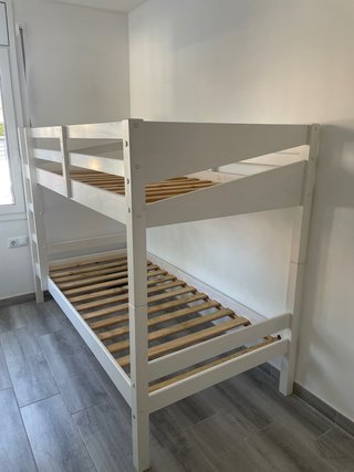 Letto a castello in legno massello bianco