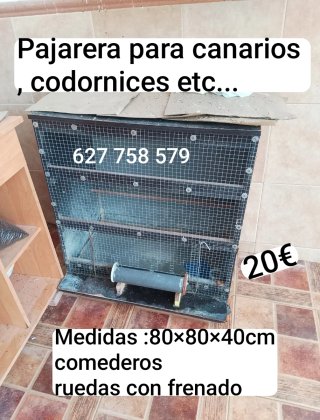 Pajarera para canarios y codornices