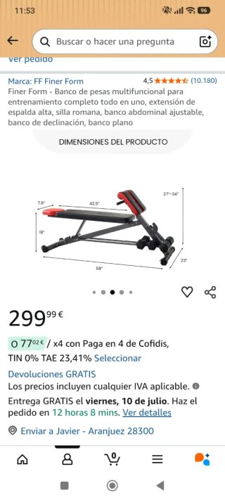 Banco de ejercicios multifuncional
