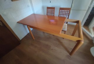 Mesa comedor extensible madera