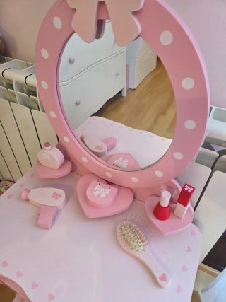 Tocador infantil de madera con espejo
