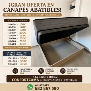 Canapé abatible en Castellón 682 867 590