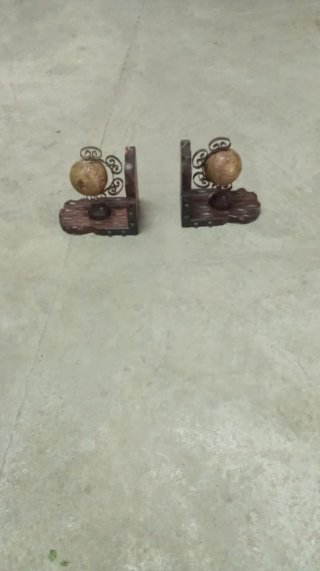 Sujetalibros madera y forja