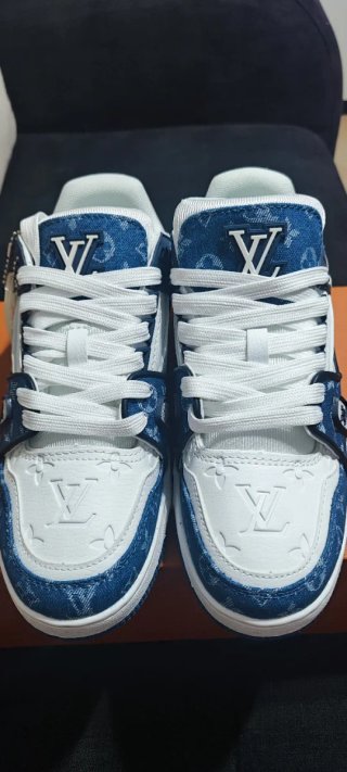 Sapatilhas Louis Vuitton Azul e Branco Tamanho 41