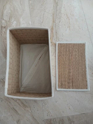 Scatola organizzativa in bambù e tela