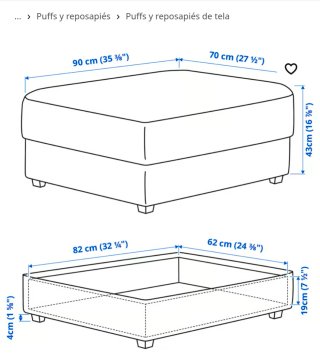 Reposapiés KIVIK IKEA Beige
