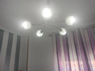 Lámpara araña plata y cristal
