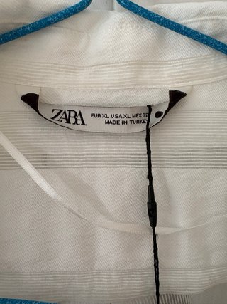 Blusa ZARA Rayas Blanca Talla XL Nueva
