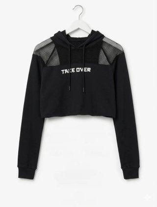 Sudadera Crop Top con Rejilla